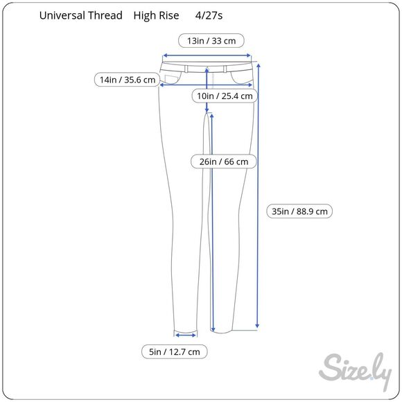 Universal Thread Jeans 4/27S Womens High Rise Skinny Leg Dark Wash Denim - Picture 4 of 7